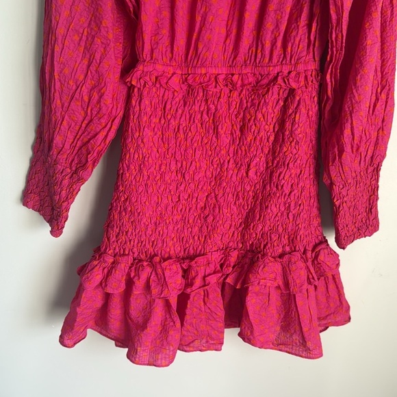 Alexis Marilena Smocked Off-Shoulder Blouson-Sleeve Dress Medium - Picture 6 of 14